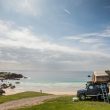 Camper sur la plage en Écosse