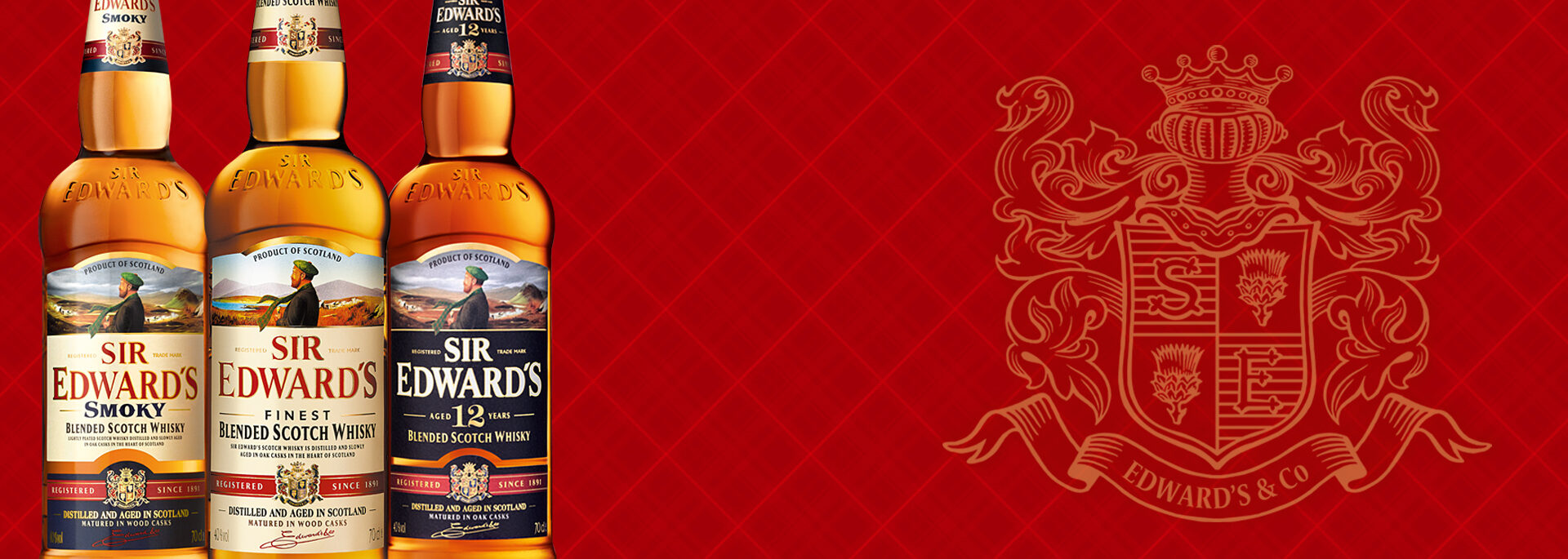 Sir edwards whiskies range