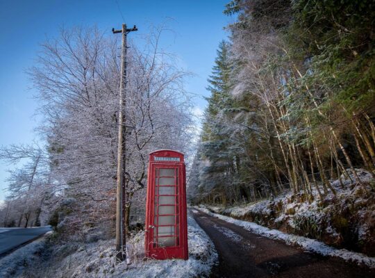 A red buoy in the white mountains